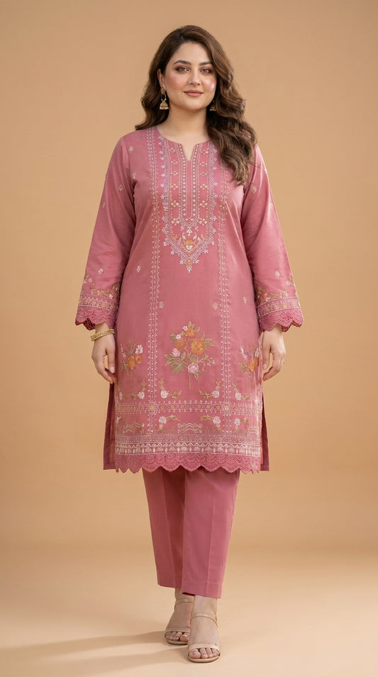 BUYEX - 2PCS EMBROIDERED UNSTITCHED LAWN SUIT #RWQ017