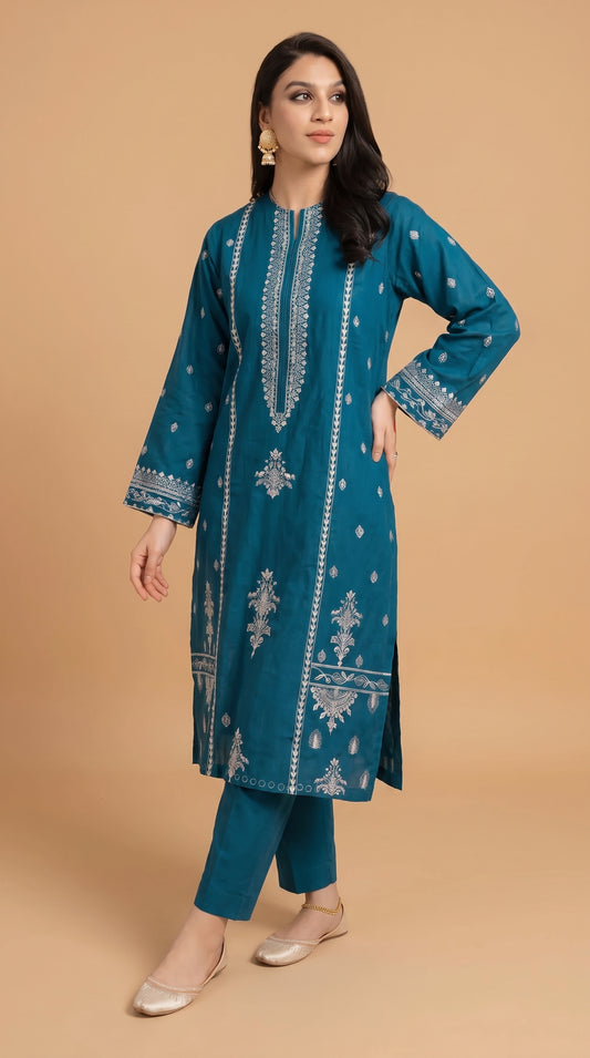 BUYEX - 2PCS EMBROIDERED UNSTITCHED LAWN SUIT #RWQ106