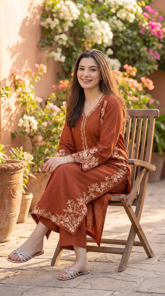 BUYEX - 2PCS EMBROIDERED UNSTITCHED LAWN SUIT #RWQ120