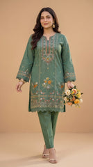 BUYEX - 2PCS EMBROIDERED UNSTITCHED LAWN SUIT #RWQ016