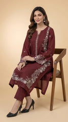 BUYEX - 2PCS EMBROIDERED UNSTITCHED LAWN SUIT #RWQ028