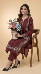 BUYEX - 2PCS EMBROIDERED UNSTITCHED LAWN SUIT #RWQ028