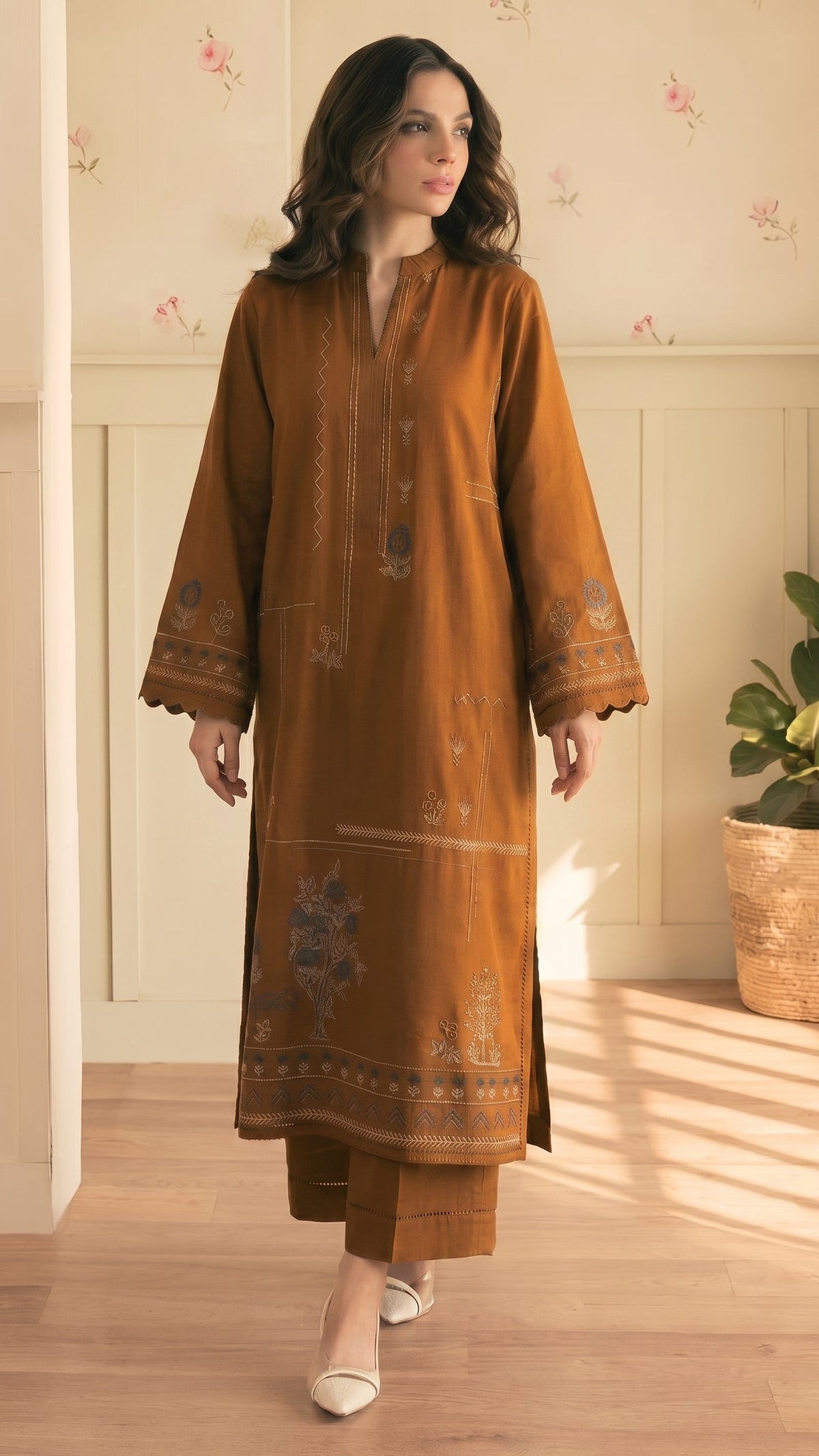 BUYEX - 2PCS EMBROIDERED UNSTITCHED LAWN SUIT #RWQ124