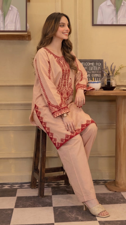 BUYEX - 2PCS EMBROIDERED UNSTITCHED LAWN SUIT #RWQ123