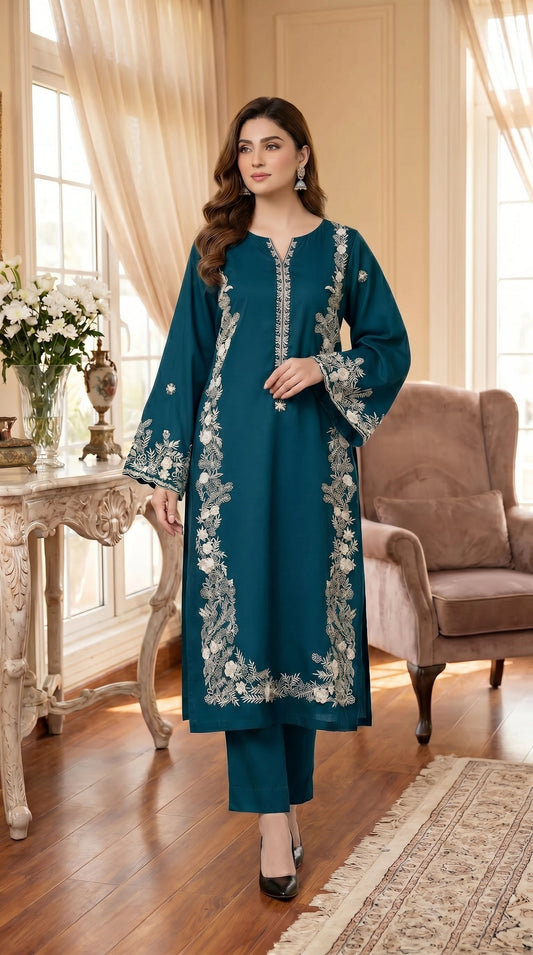 BUYEX - 2PCS EMBROIDERED UNSTITCHED LAWN SUIT #RWQ111