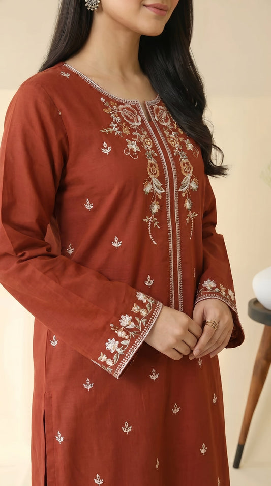 BUYEX - 2PCS EMBROIDERED UNSTITCHED LAWN SUIT #RWQ115