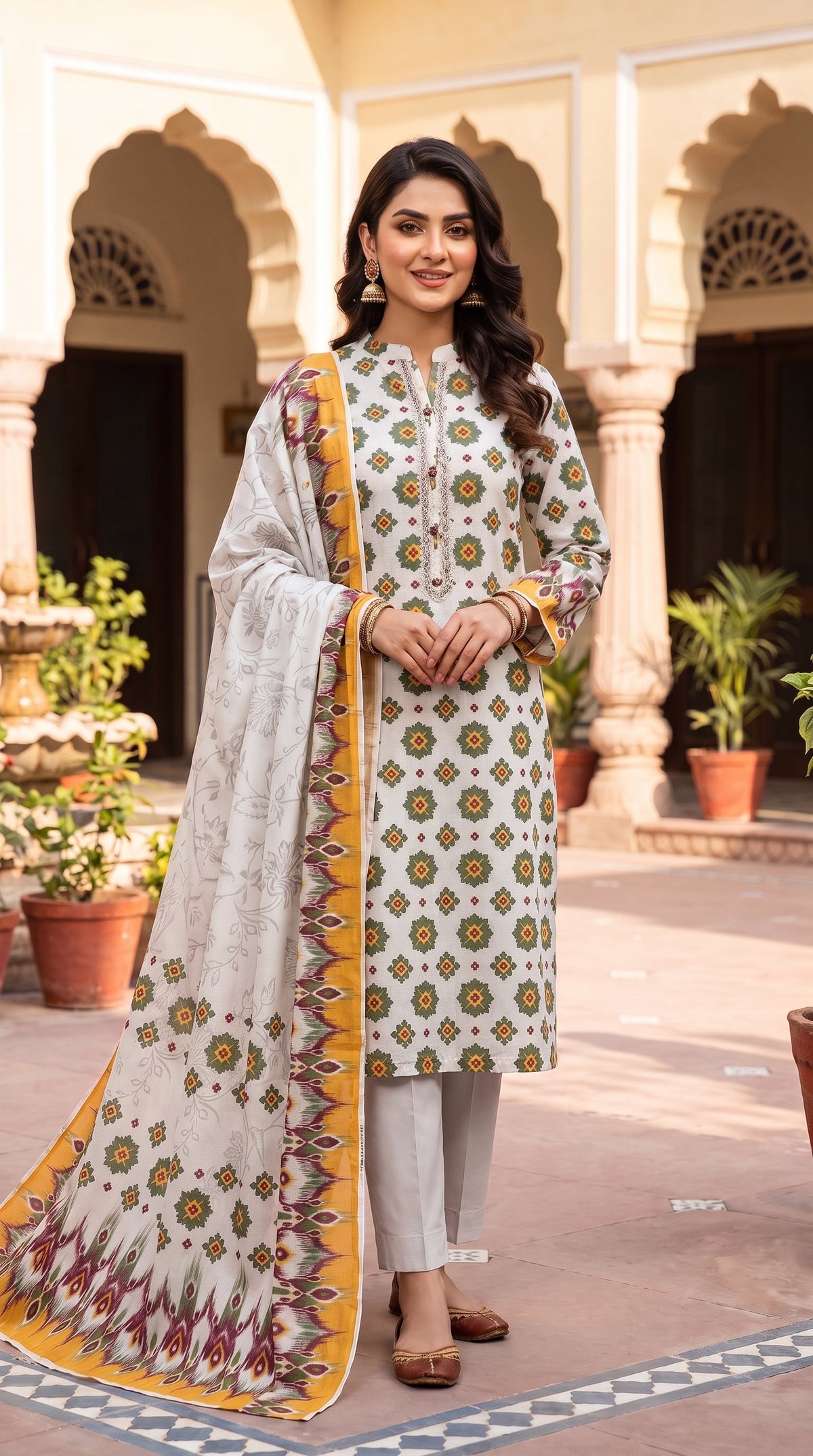BUYEX - 3PCS UNSTITCHED PREMIUM LAWN SUIT #RWQ305