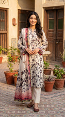 BUYEX - 3PCS UNSTITCHED PREMIUM LAWN SUIT #RWQ306