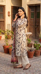 BUYEX - 3PCS UNSTITCHED PREMIUM LAWN SUIT #RWQ306