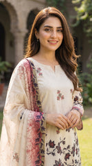 BUYEX - 3PCS UNSTITCHED PREMIUM LAWN SUIT #RWQ307
