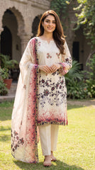 BUYEX - 3PCS UNSTITCHED PREMIUM LAWN SUIT #RWQ307