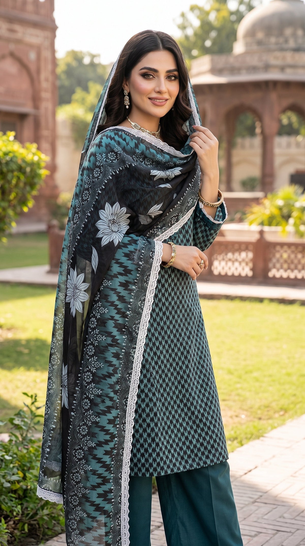 BUYEX - 3PCS UNSTITCHED PREMIUM LAWN SUIT #RWQ309