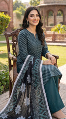BUYEX - 3PCS UNSTITCHED PREMIUM LAWN SUIT #RWQ309