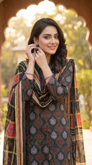 BUYEX - 3PCS UNSTITCHED PREMIUM LAWN SUIT #RWQ310