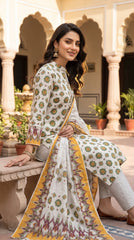 BUYEX - 3PCS UNSTITCHED PREMIUM LAWN SUIT #RWQ305
