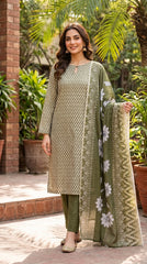 BUYEX - 3PCS UNSTITCHED PREMIUM LAWN SUIT #RWQ302