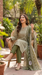 BUYEX - 3PCS UNSTITCHED PREMIUM LAWN SUIT #RWQ302