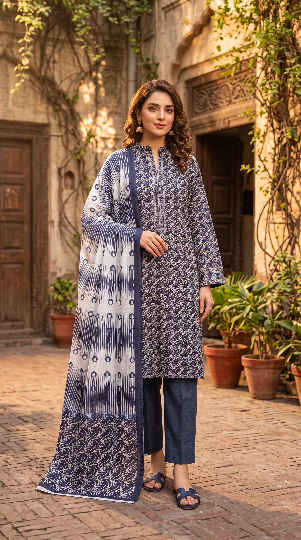 BUYEX - 3PCS UNSTITCHED PREMIUM LAWN SUIT #RWQ301