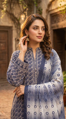 BUYEX - 3PCS UNSTITCHED PREMIUM LAWN SUIT #RWQ301