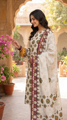 BUYEX - 3PCS UNSTITCHED PREMIUM LAWN SUIT #RWQ312