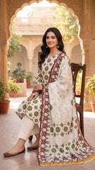BUYEX - 3PCS UNSTITCHED PREMIUM LAWN SUIT #RWQ312