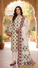 BUYEX - 3PCS UNSTITCHED PREMIUM LAWN SUIT #RWQ312