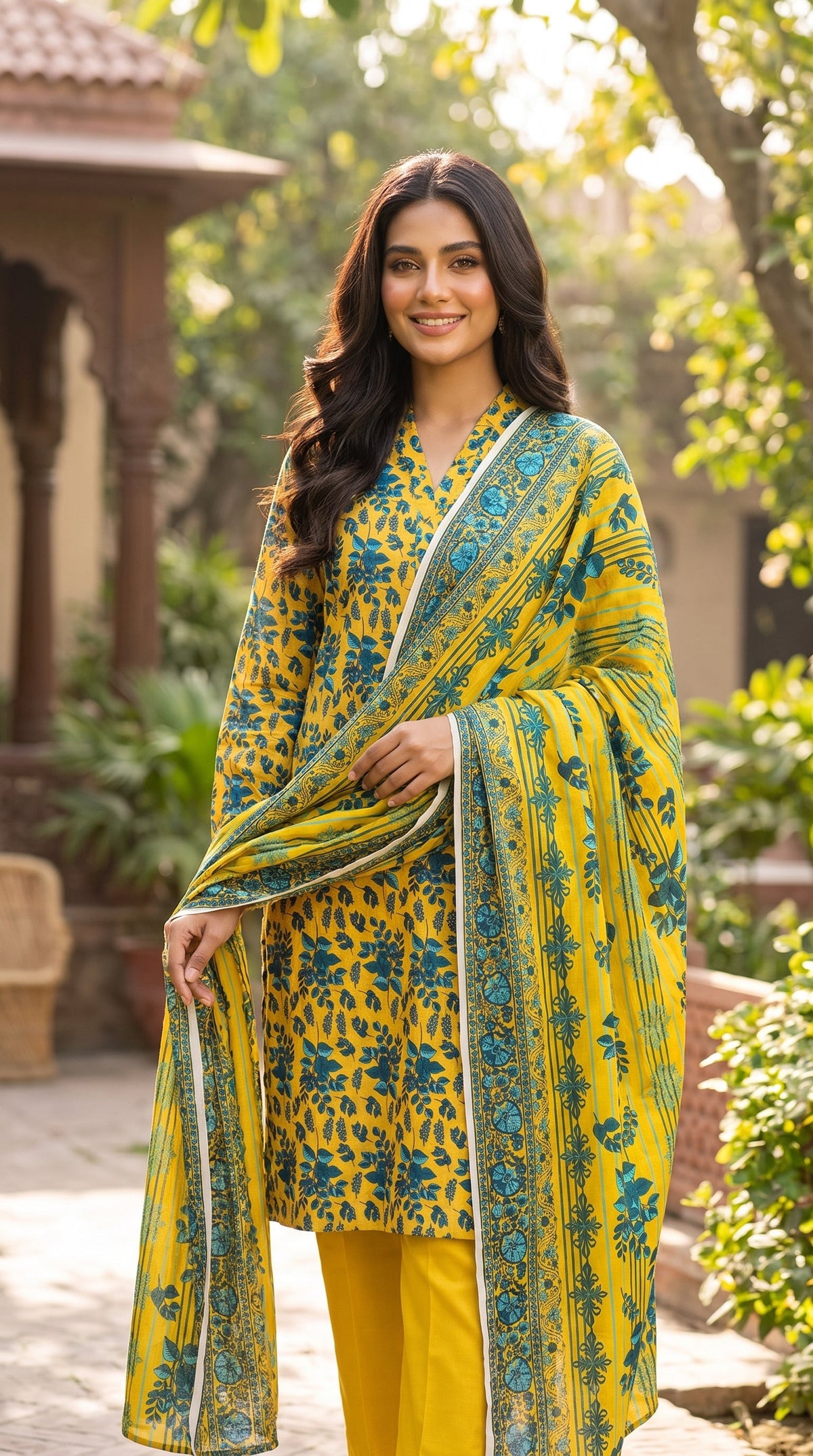 BUYEX - 3PCS UNSTITCHED PREMIUM LAWN SUIT #RWQ313