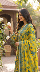 BUYEX - 3PCS UNSTITCHED PREMIUM LAWN SUIT #RWQ313
