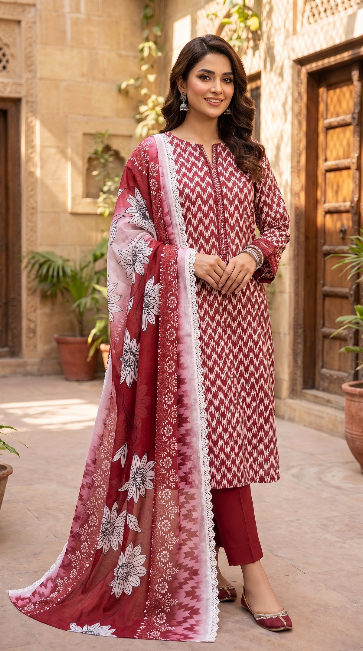 BUYEX - 3PCS UNSTITCHED PREMIUM LAWN SUIT #RWQ318