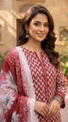 BUYEX - 3PCS UNSTITCHED PREMIUM LAWN SUIT #RWQ318