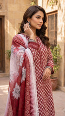 BUYEX - 3PCS UNSTITCHED PREMIUM LAWN SUIT #RWQ318