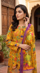 BUYEX - 3PCS UNSTITCHED PREMIUM LAWN SUIT #RWQ303