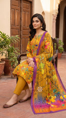 BUYEX - 3PCS UNSTITCHED PREMIUM LAWN SUIT #RWQ303