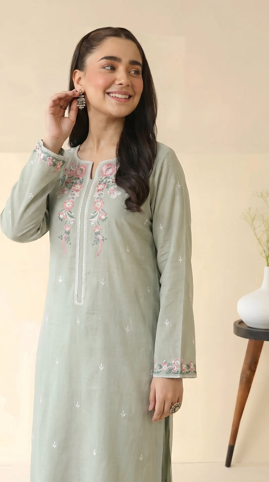 BUYEX - 2PCS EMBROIDERED UNSTITCHED LAWN SUIT #RWQ122