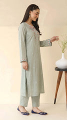BUYEX - 2PCS EMBROIDERED UNSTITCHED LAWN SUIT #RWQ122